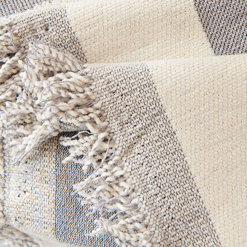 Boho Chenille Multiple Sizes Triangle Plaid Sectional Cushion Slipcover, 71" H x 134" W x 0.1" D, Gray