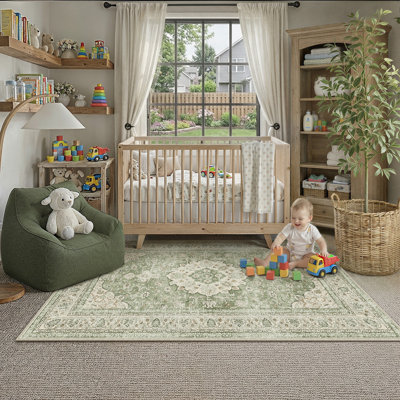 Tapis oriental beige Stella avec envers antidérapant