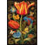 Tapis décoratif orange à motif de feuilles orange-1012010844