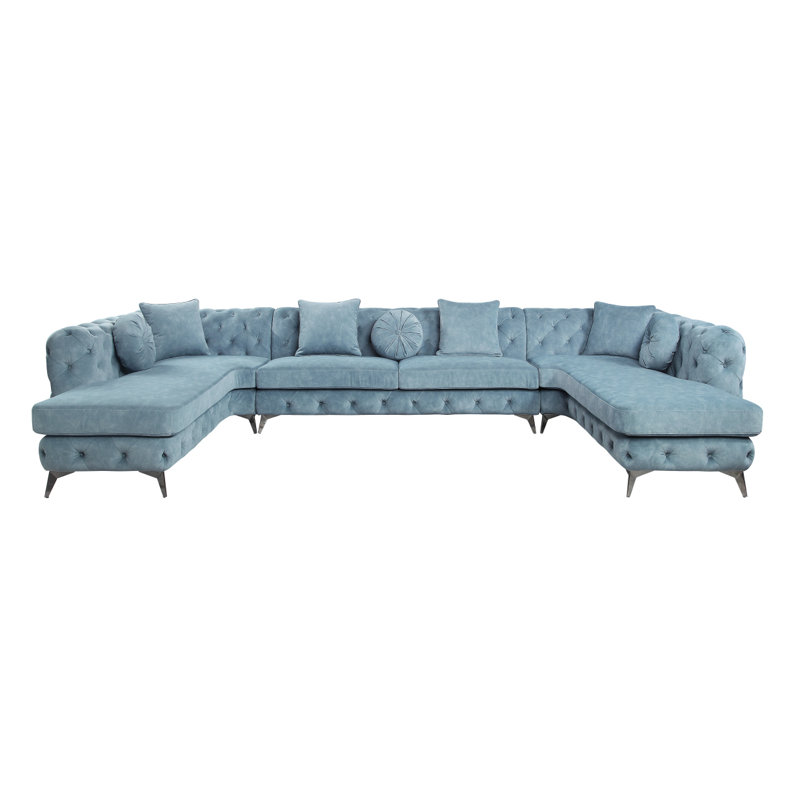 Canapé moderne modulaire Zerah avec 7 coussins décoratifs