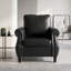 Fauteuil club en similicuir avec accoudoirs roulés et garniture cloutée pour les salons et les salons