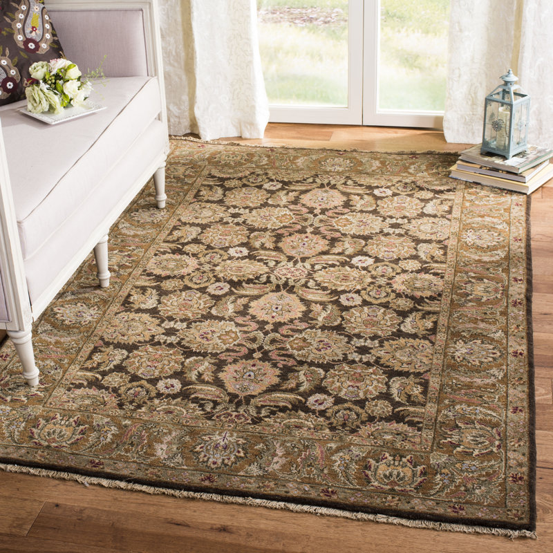 Tapis oriental brun en laine Stiles, Rectangle 6 pi x 9 pi