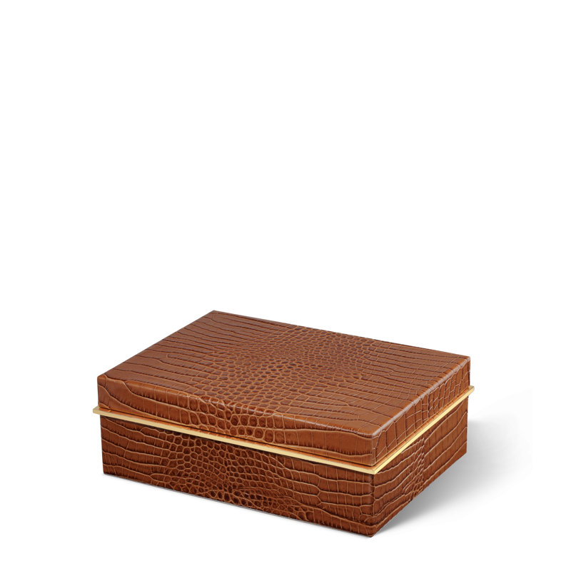 Petite boîte classique en cuir croco, Petit
