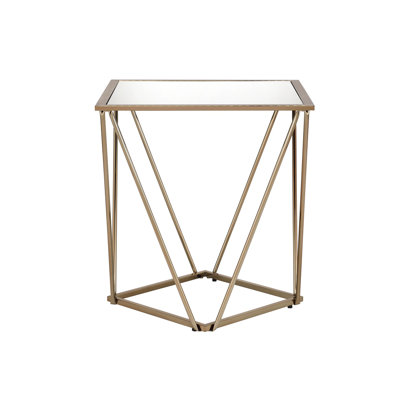 Table de bout en miroir et champagne