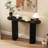 Gennari Fluted Wood Console Table with Oval Tabletop-1824681771-1833927985