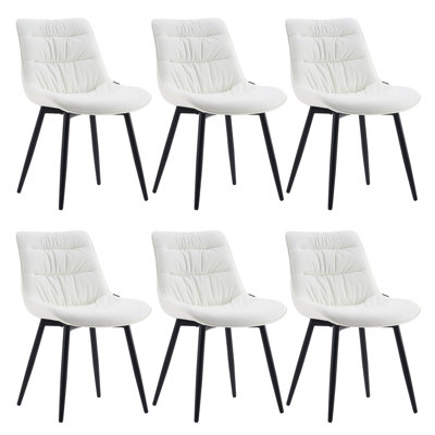 Emsley Faux Leather Upholstered Dining Chair Armless Side Chair with Metal Legs