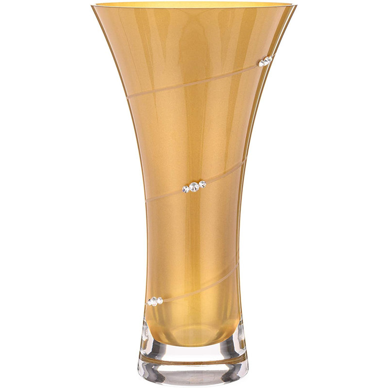 Crystal Table Vase, Gold