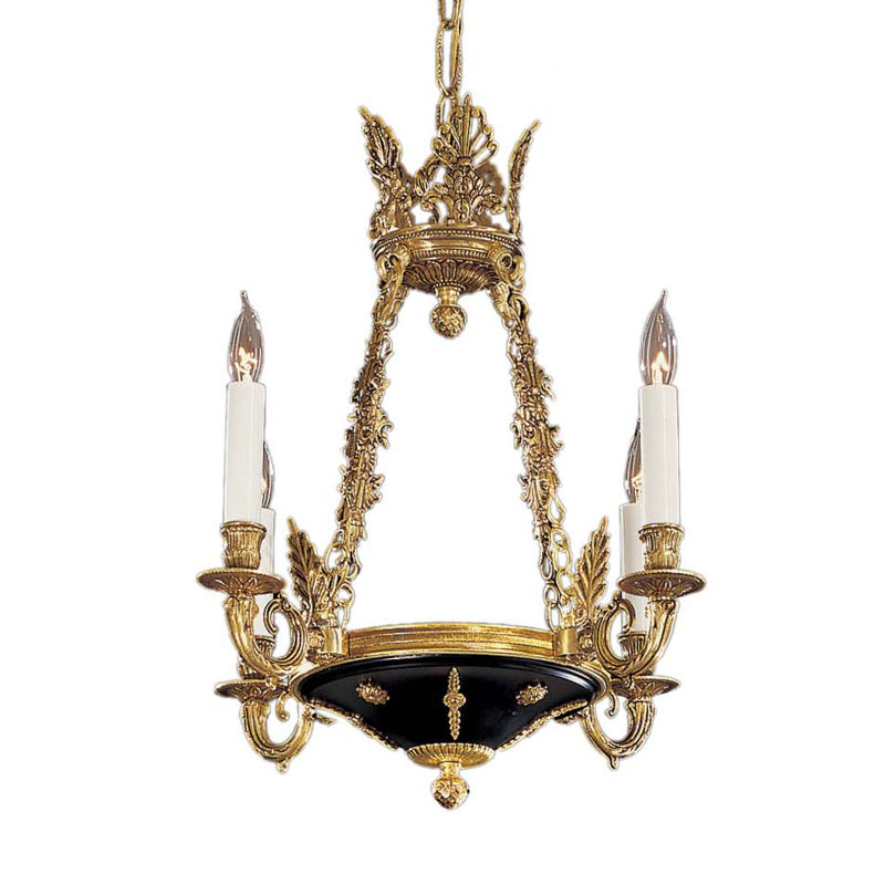 Lustre empire rétro style bougie 4 lumières