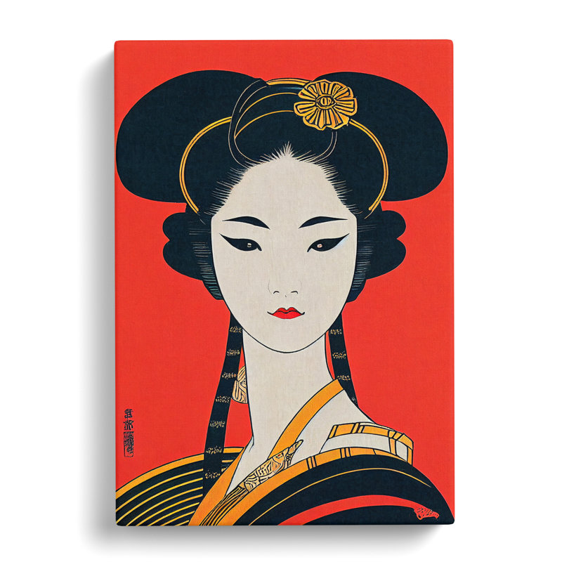 Geisha Portrait No.1 - Wrapped Canvas, 50cm H x 35cm W x 3cm D