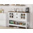 Entryway Table with 2 Drawers, 47" Farmhouse Console Tables with Charging Station, 2 Doors and Adjustable Shelf-933001487