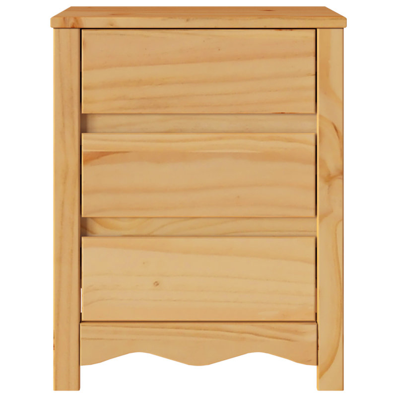 45cm W Solid Wood Bedside Table, Brown