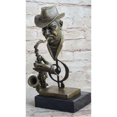 Kaniyah Signed Sax Saxophone Player Salutes Jazz and Rhythm and Blues Bronze Sculpture