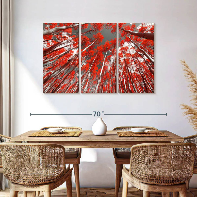 Harnek Red Forest Trees, 36" H x 57" W