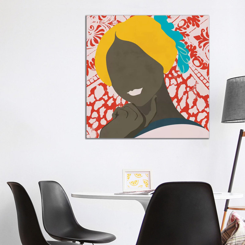Femme avec motif par Ana Rut Bré - impression d'art graphique, Toile tendue, Aucun mat, H 37 po x l 37 po x P 1,5 po
