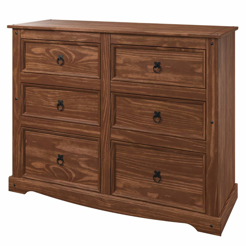 Ahanna 52.36'' W 6 - Drawer Dresser, Mahogany