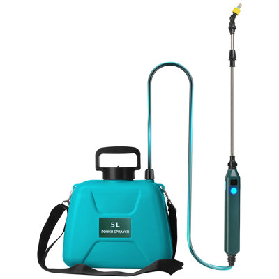 5L / 1.32Gallon pulvérisateur d'eau à piles pulvérisateur de jardin portatif avec poignée télescopique rechargeable et 3 buses