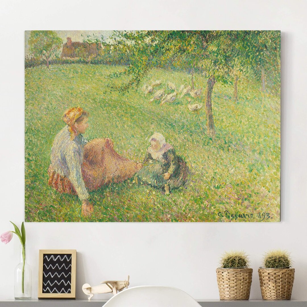 Leinwandbild Die Gänsehirtin von Camille Pissarro