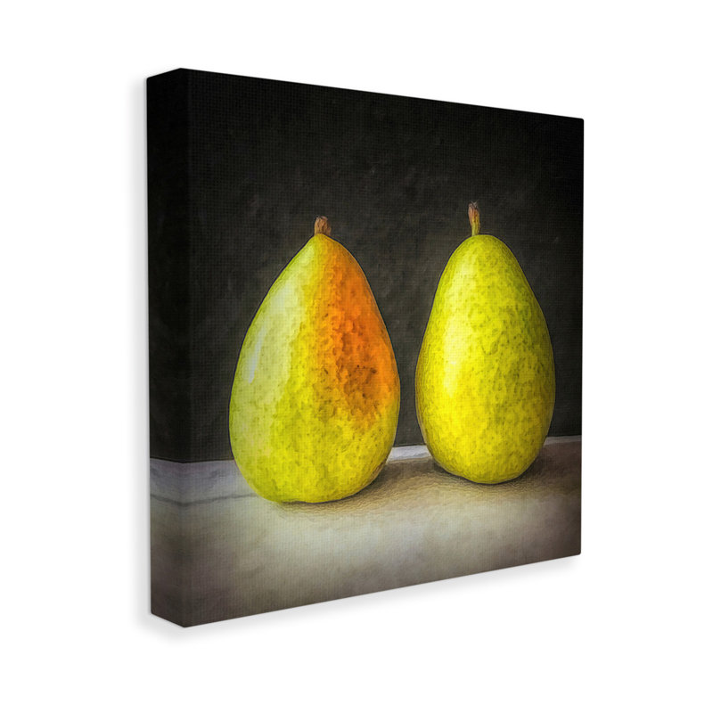«Pear Duo Still Life», art mural sur toile par GraffiTee Studios, H 36 po x l 36 po x P 1,5 po