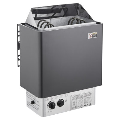 Poêle de sauna électrique de 3 kW 220 V, avec commandes intégrées, minuterie de 3 h et température réglable pour un volume maximal de 70 à 141 pieds cubes (environ 2 m³). Parfait pour la maison, l'hôtel, le spa et la douche.
