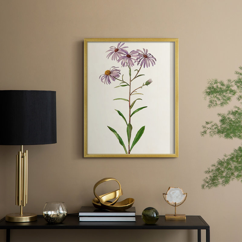 Mauve Garden Flowers III, reproduction encadrée - bois massif, H 15 po x l 12 po, Doré