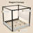 King Size Upholstered Canopy Bed, Platform Bed Frame with Velvet Headboard & Metal Frame, 4-Poster Canopy Bed for Romantic & Modern Bedroom, No Box Spring Needed-681049974-681049976