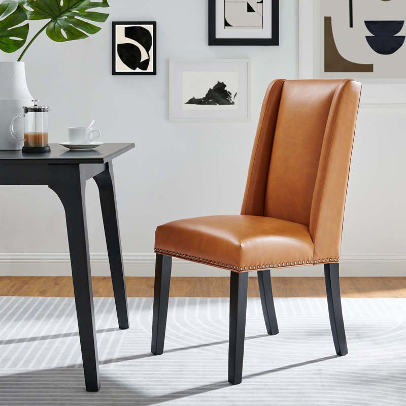Modway Baron Vegan Leather Dining Chair, Tan