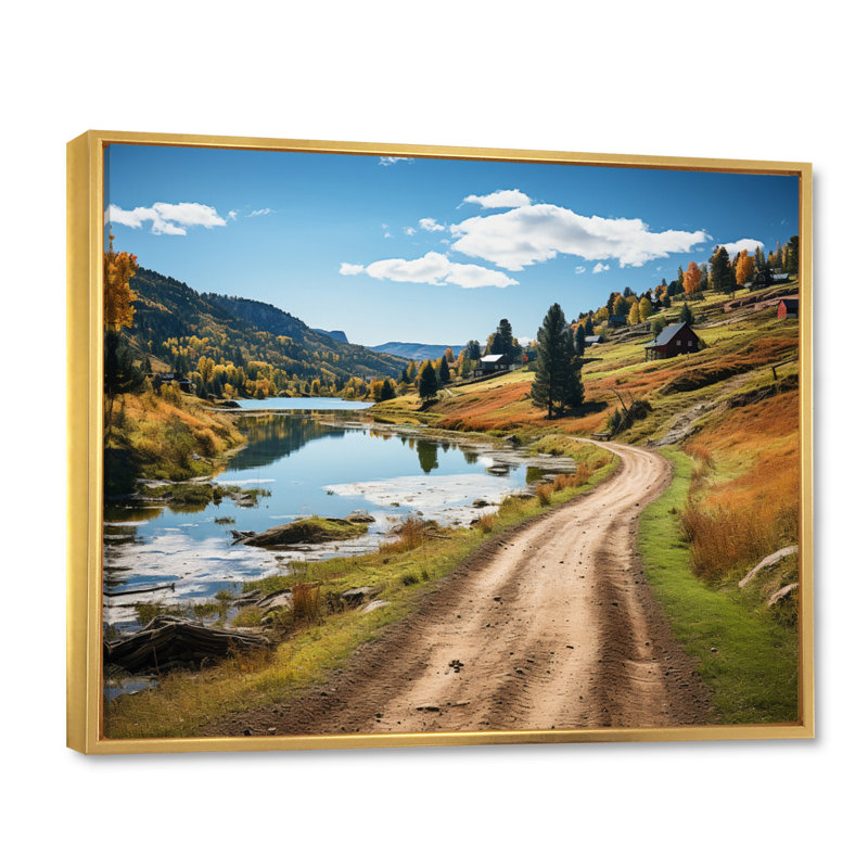 Vermont Mountain Landscape I, reproduction d'art sur toile, H 34 po x l 44 po, Cadre flottant doré