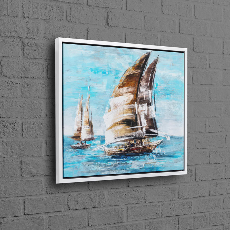 Print on Canvas, 90 cm H x 90 cm W, White, Framed Print without Mat