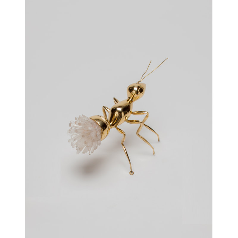 Golden Ant Figurine, 5.5" H x 9" W x 6" D