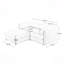 Canapé 2 places élégant en chenille blanche avec pouf de rangement, dossier et accoudoirs cylindriques, canapé deux places moderne en tissu avec espace de rangement dissimulé