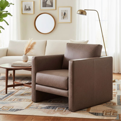 Fauteuil en similicuir espresso