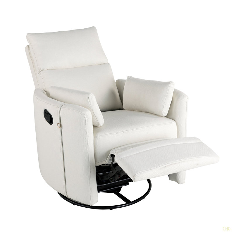 Chaise de chambre de bébé inclinable et pivotante avec deux coussins amovibles pour le salon, Beige