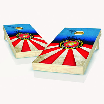 2' X 4' Marines Cornhole Set With Case & Lights