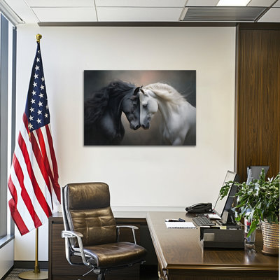 GUTTATE Horse Wall Art, Horse Pictures Wall Decor, Horse Painting Wall Decor for Living Room, Horse Canvas Wall Art, Horse Posters For Wall Office Framed Ready to Hang 12" × 18"