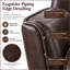 Fauteuil d'appoint moderne Francom en similicuir avec passepoil et pieds en bois d'hévéa