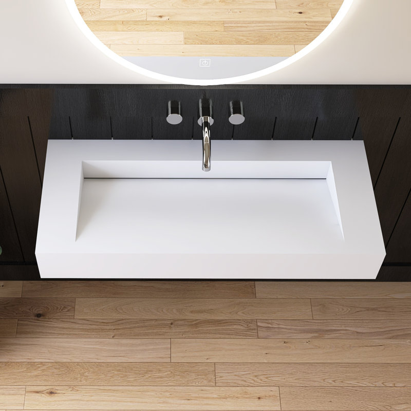 Chloe 47'' Wall Mounted Bathroom Sink Solid Surface Bathroom Vessel Sinks