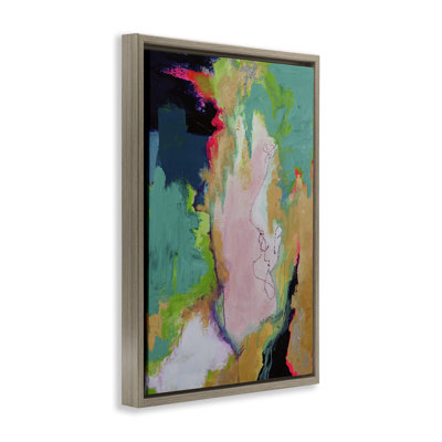 Bright Mixed Colors Collage Framed Floater Canvas Wall Art, design by Stacy Gresell