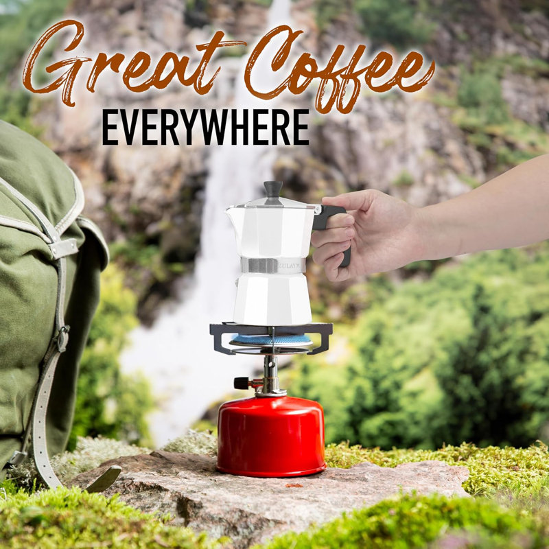Cafetière à espresso Zovay Moka Pot - étanche, acier inoxydable, facile à nettoyer, poignée et bouton résistants à la chaleur