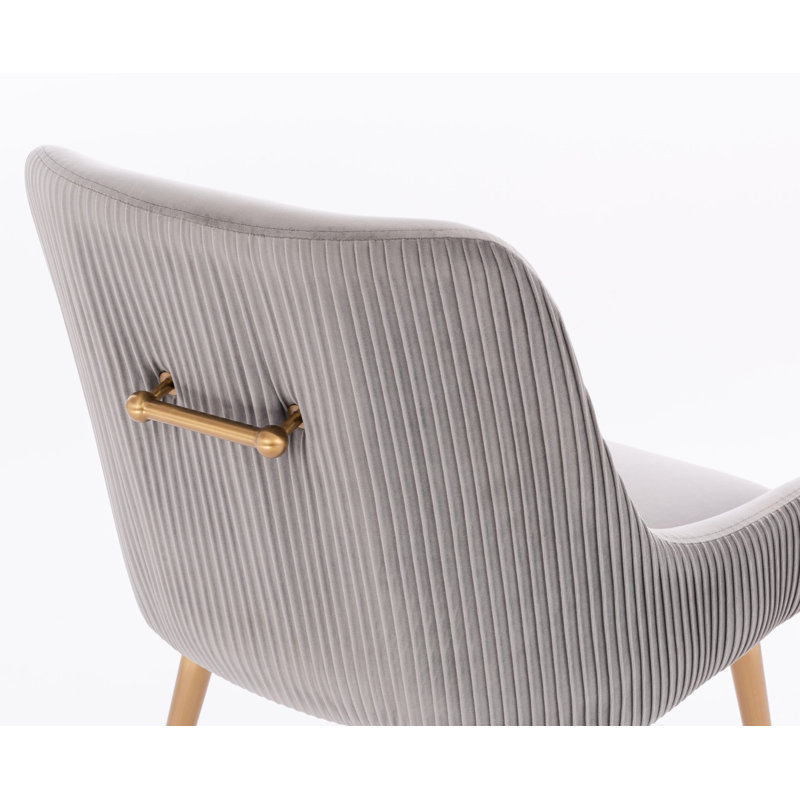 Chaise de salle à manger Grace avec revêtement en velours, Gris, 1