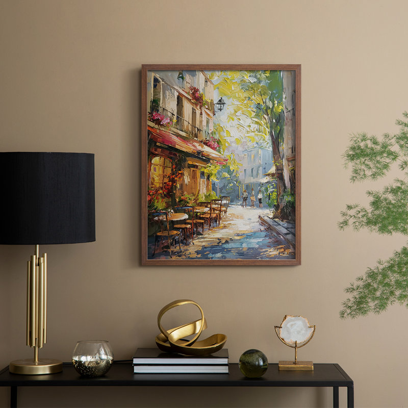 LANDSCAPES Series CCCXCVII Framed Print - Solid Wood, 15" H x 12" W, Walnut