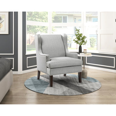 Fauteuil d'appoint gris avec siège à coussin en mousse et revêtement en tissu texturé pour le salon, tissu, poids de 58,5 lb