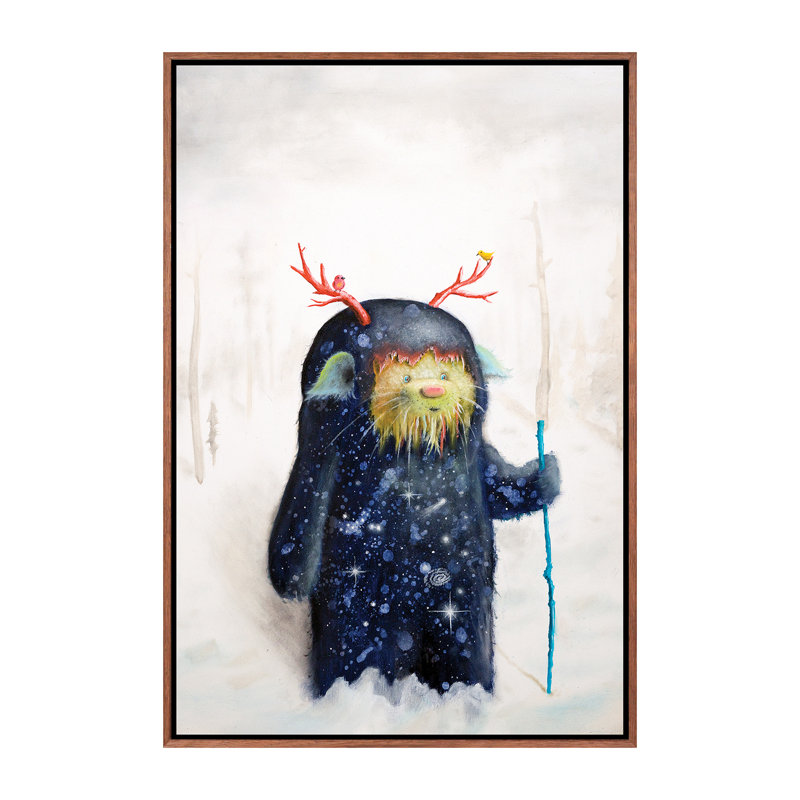 «Yéti» par Scott Mills - impression d'art graphique, H 26 po x l 18 po x 1,5 po, Toile avec cadre brun, Pas de tapis