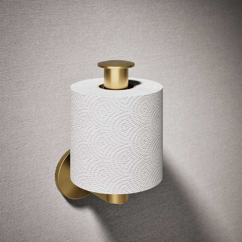 Components Vertical Toilet Tissue Holder, Brushed Gold