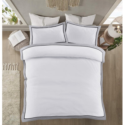 Premium Polycotton Duvet Cover Set with Pillowcases Soft Breathable Easy Care Wrinkle Resistant Bedding
