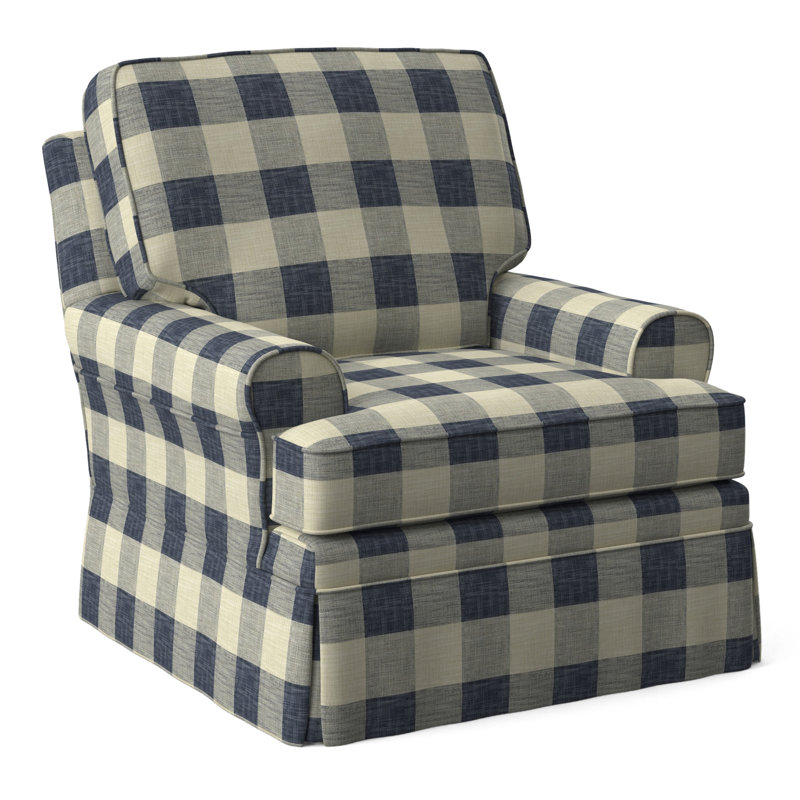 Belmont Armchair, Blue Buffalo Check; 0120-61