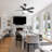 42 Inch Black Ceiling Fan With 22W LED Light And Remote Control MDF Blades Reversible DC Motor-757193719-757193718