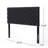 Charcoal Grey Fabric Queen Size Headboard - Tufted Diamond Stitch, Adjustable Solid Wood Frame & Metal Legs-424163031