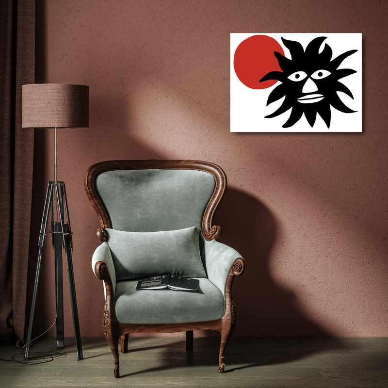 Soleil rouge, H 14 po x l 18 po