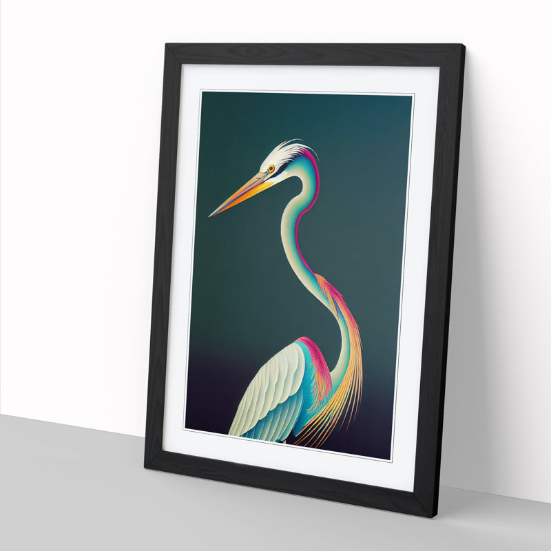 Cuyamaca Heron Painting Hypreprism 1 Piece Wall Art, 34cm H x 25cm W x 2cm D, Walnut
