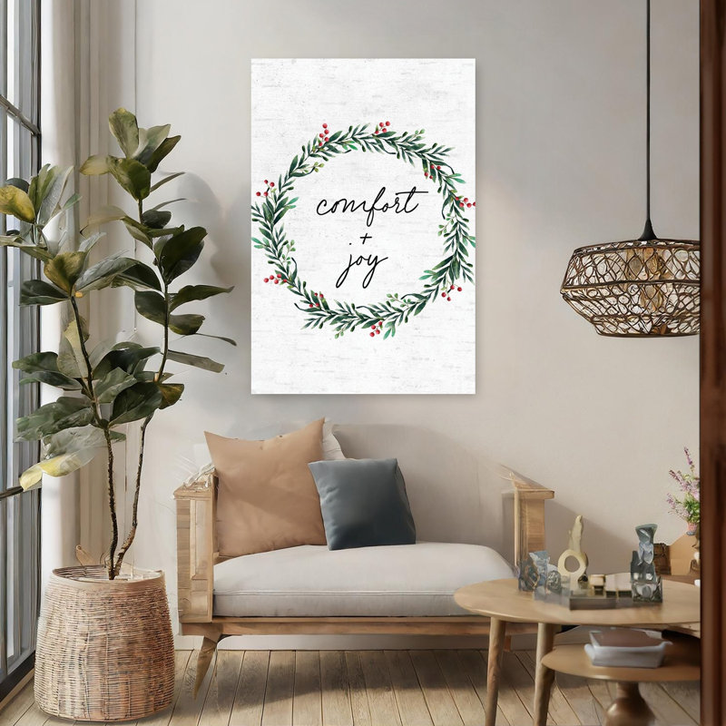 Comfort Comfort Wreath, art contemporain, H 48 po x l 32 po
